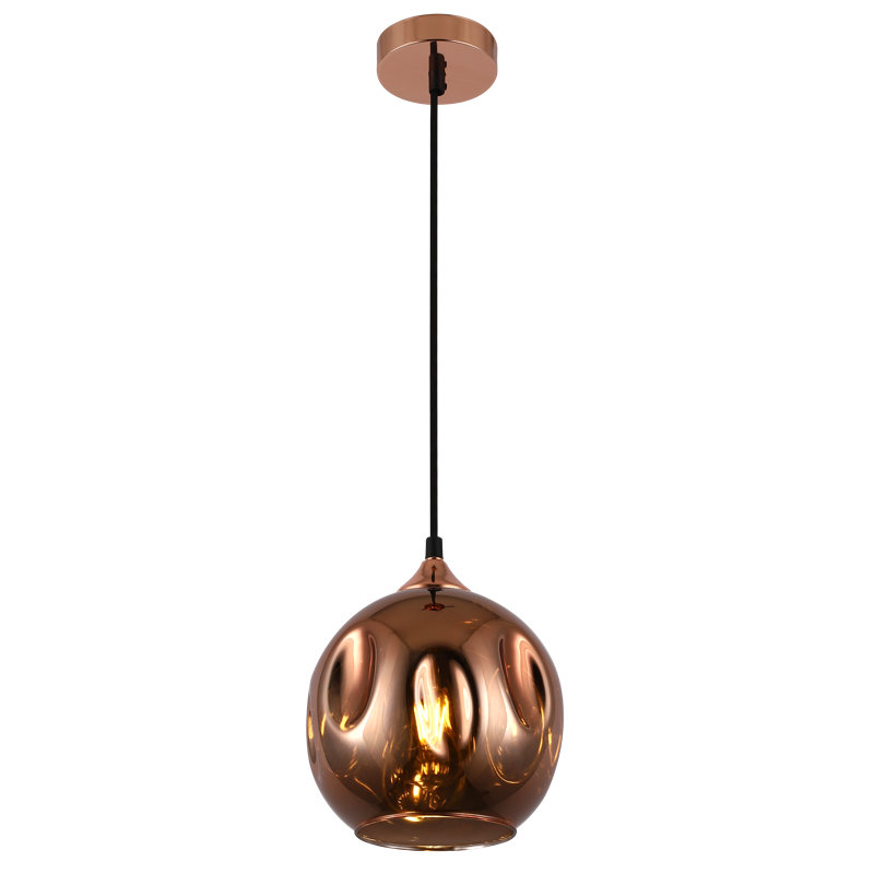 Rodden 1 - Light Rose Gold Sphere Pendant, Gold