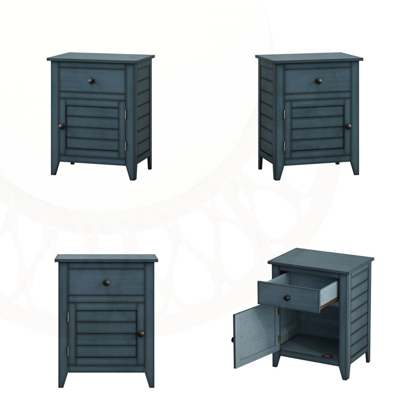 Table de chevet transitionnelle avec tiroir et armoire, table de bout peu encombrante pour la chambre à coucher ou le salon.