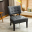 Fauteuil d'appoint capitonné en cuir mélangé avec sièges surdimensionnés-1232284497