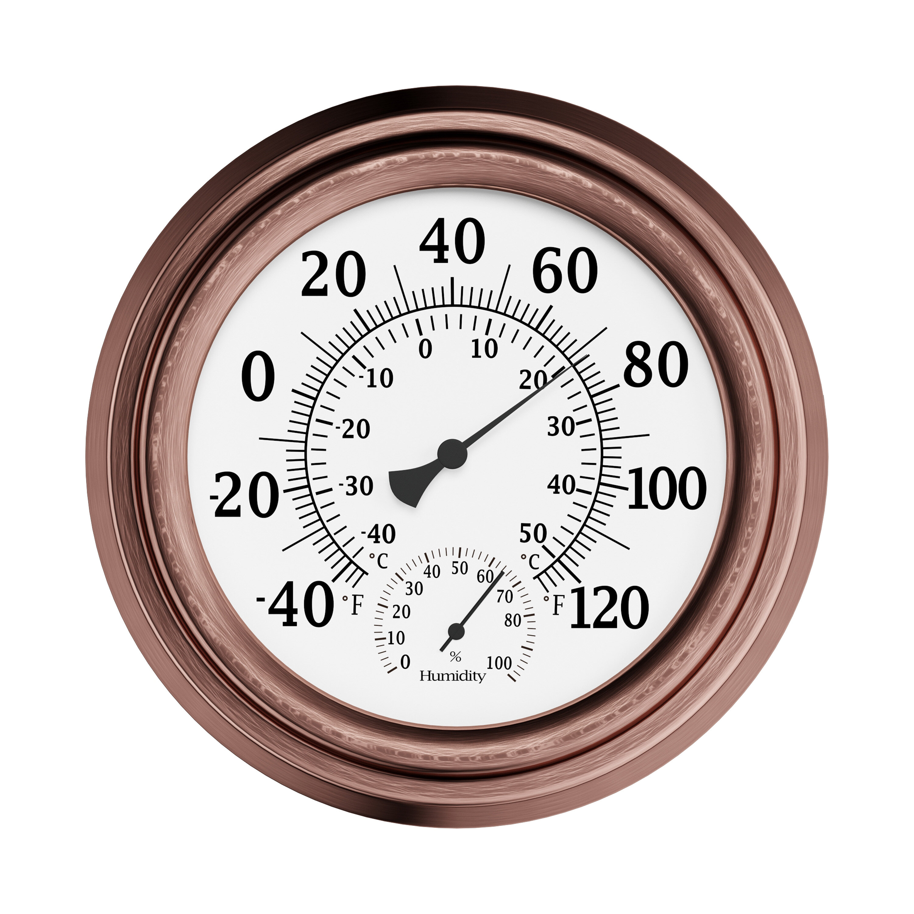8 Inch Wall Thermometer Decorative Indoor And Outdoor Temperature And Hygrometer Gauge 