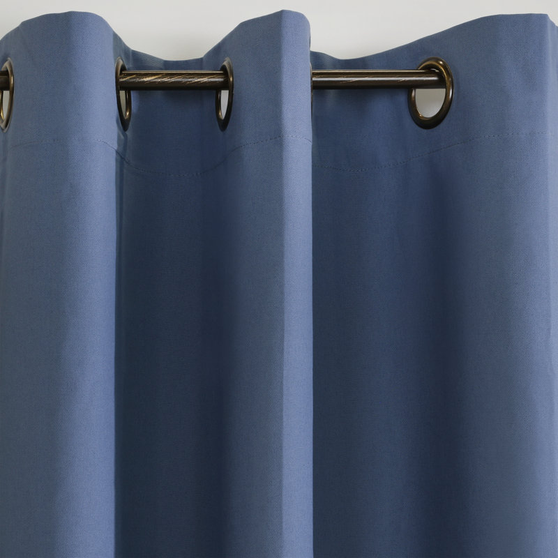Mcgowen 100% Cotton Solid Room Darkening Thermal Grommet Curtain Panels, Navy, 40" W x 54" L