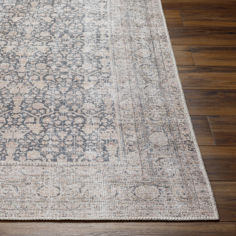 Kitzmiller Warm Grey Machine Washable Area Rug, Runner 2'7" x 7'10"
