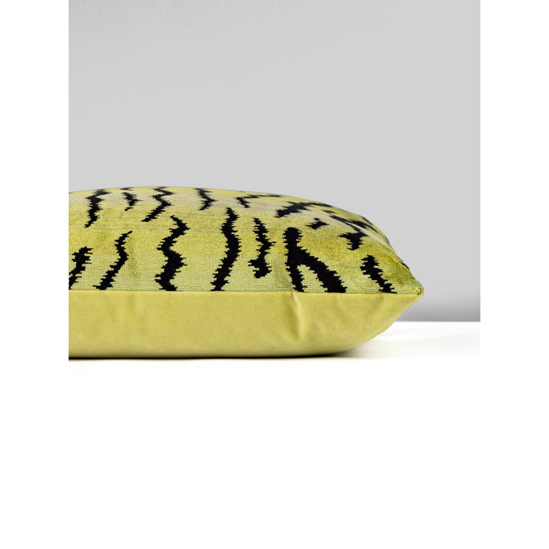 Wild Glamour Silk Pillow Cover & Insert, Blue/Black/Black Animal Print, 14" H x 22" W x 6" D