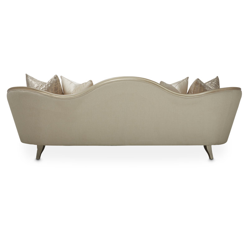 Grand canapé Villa Cherie - perle / caramel, 100 % polyester perle