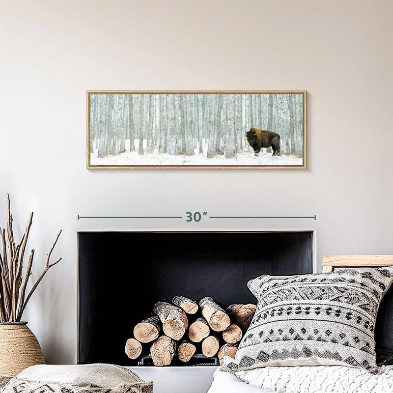 Alberta Winter, Cadre flottant en bois naturel, 28 po x 10 po