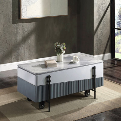 Table basse à plateau relevable gris