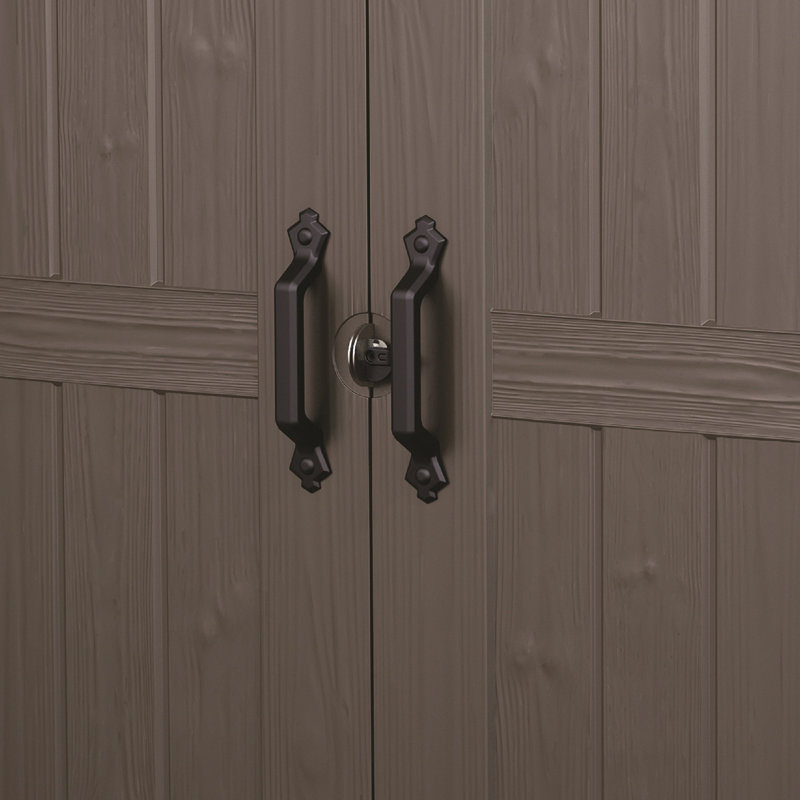 Remise de rangement pour l'extérieur en résine durable de 6 pi x 3 pi avec portes doubles Keter Factor pour meubles de jardin et outils de jardin, brun