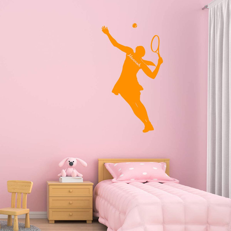 Adhésif mural tennis sur mesure, H 40 po x l 23 po, Oui, Orangé