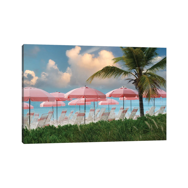 Beacgh Umbrellas by Dennis Frates - Wrapped Canvas Gallery-Wrapped Canvas Giclée, 20.32 cm H x 30.48 cm W
