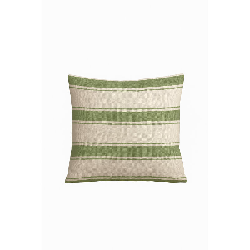 Classic Grey Sail Stripe Indoor Outdoor Pillow 14x20, Green, Square 24", Pillow Cover Only - No Insert