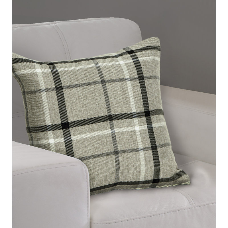 Betria Plaid Square Cushion, Black