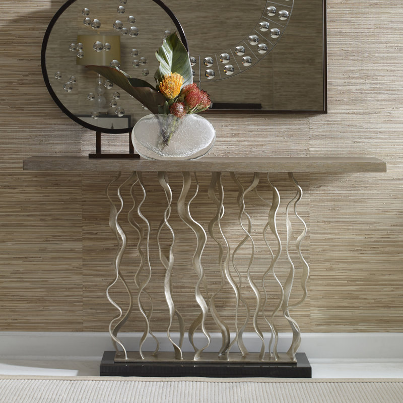 Waves 54'' Solid Wood Top Console Table