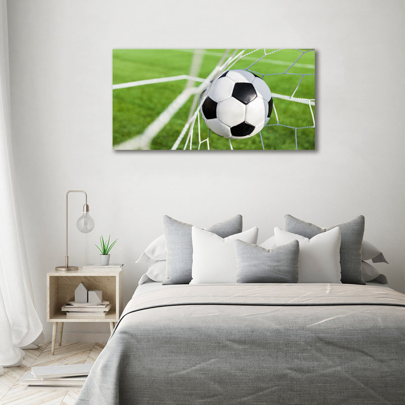 Ball In The Goal - No Frame Print on Canvas