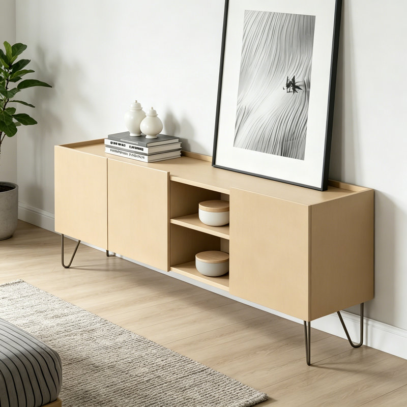 Meuble télé italien avec rangement minimaliste, Kaki
