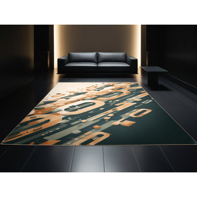 Tapis moelleux moelleux à motif géométrique moderne et contemporain à motif géométrique Ristaino