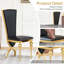 Ensemble de chaises de salle à manger de 43 po de hauteur, pieds de gourde en acier inoxydable doré de luxe moderne, assise rembourrée en cuir de première qualité -1076119482