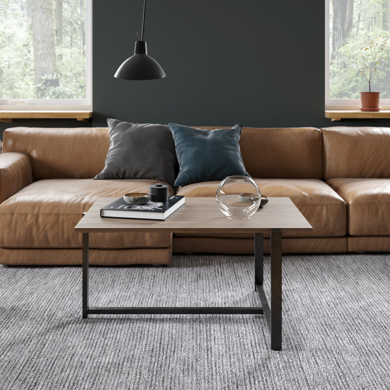 Adele 92cm Rectangular Coffee Table, Walnut, Black