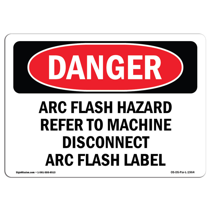 Dangers liés aux arcs électriques (arc électrique), H 12 po x l 18 po x P 0,1 po