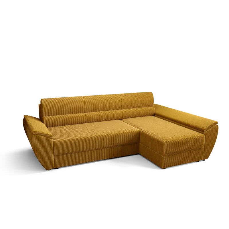 Sreenika 3 Seater Corner Sofa , Right -sided, Yellow - Poso1