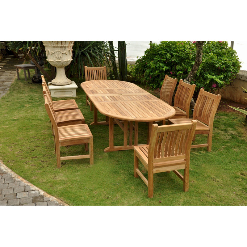 Kia Outdoor 9 - Piece Teak Dining Set