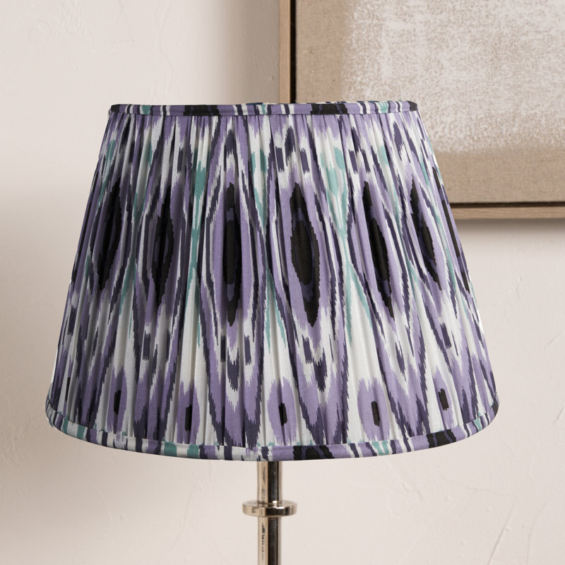 Pleated Cotton Cylinder Shade, Purple, 21cm H x 30cm W x 30cm D
