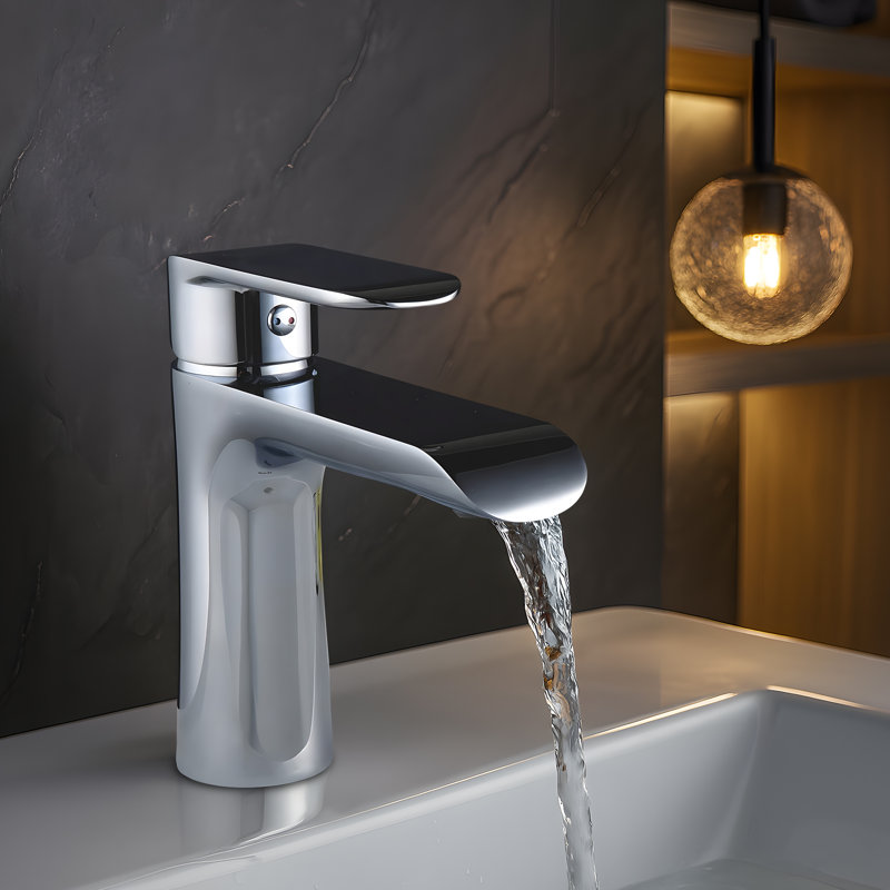 Blossom Chrome Single Hole Bathroom Faucet – Modern Single Handle Sink Faucet with Sleek Design and Solid Brass Construction