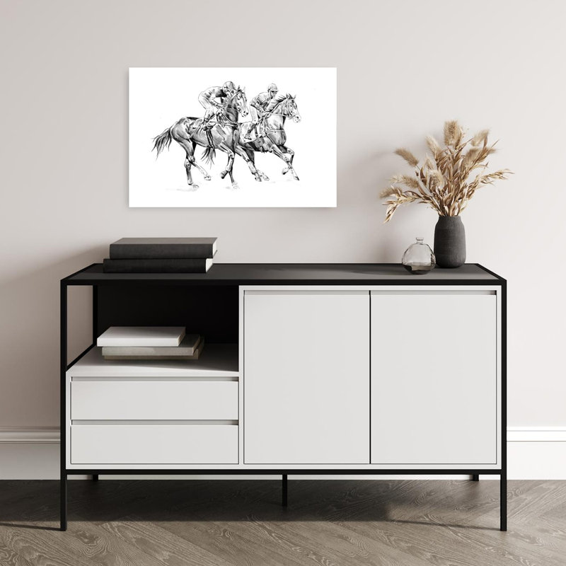 Impression d'art mural cheval traditionnel dynamique, H 16 po x l 24 po