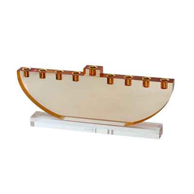 Menorah sarcelle et ambre Lucite