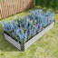 Ensemble de potager surélevé en métal - 45,67 po Profondeur de 11,47 po de hauteur, lit argenté pratique pour hauteur, construction, assemblage rapide-280840459-280840688