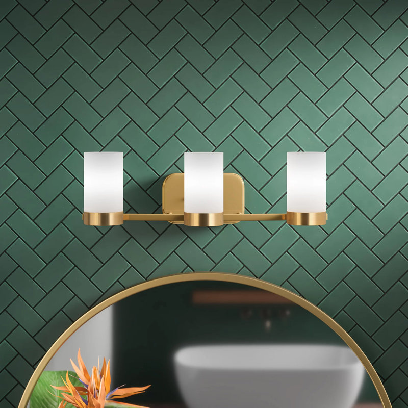 Éclairage de salle de bain 3 lumières à intensité variable Jaydiel, Bronze brossé