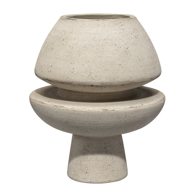 Vase de table en céramique Ayeln, Blanc cassé
