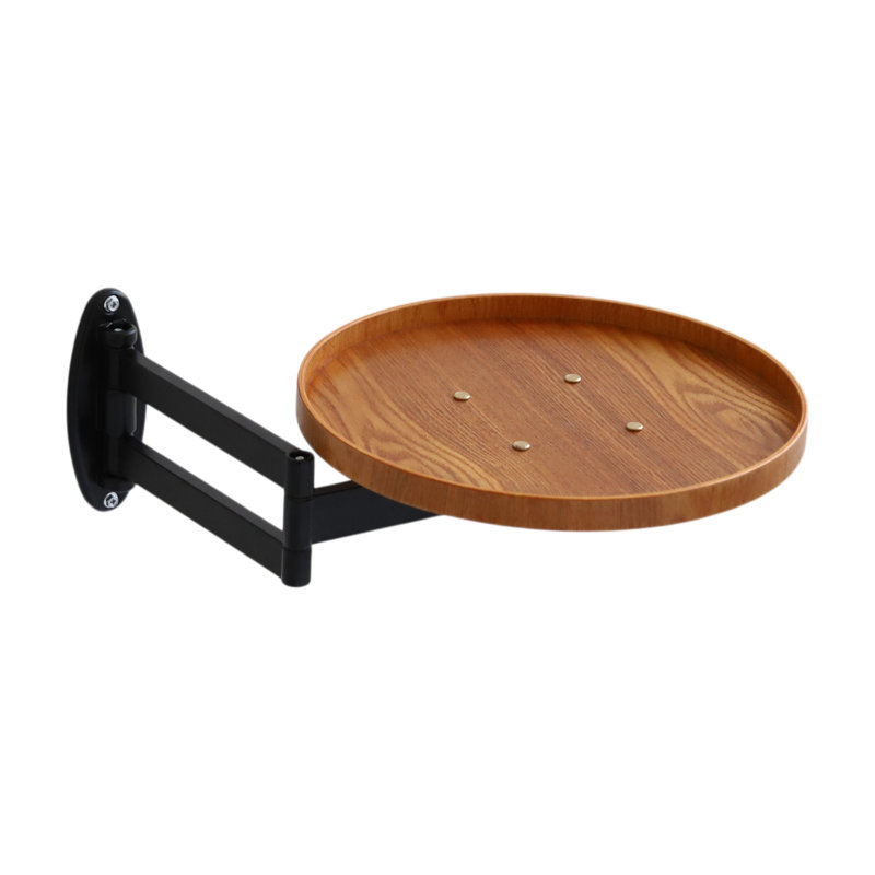 Table d'appoint murale à bras articulé Xaohome, couleur teck, 11,8 po, Teak