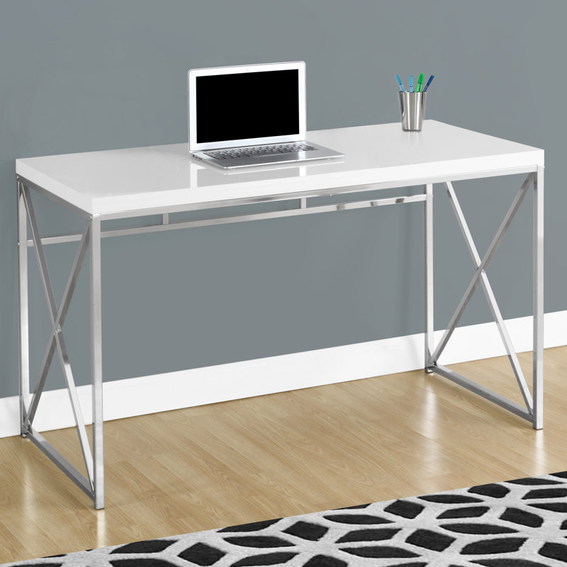 Bureau Jaylein, Blanc lustré et chrome