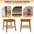 Boho 23" Mid-Century Side Table with Woven Shelf, Storage, Perfect for Living Room, Couch, Patio, Home Office, Bedside-1571569737