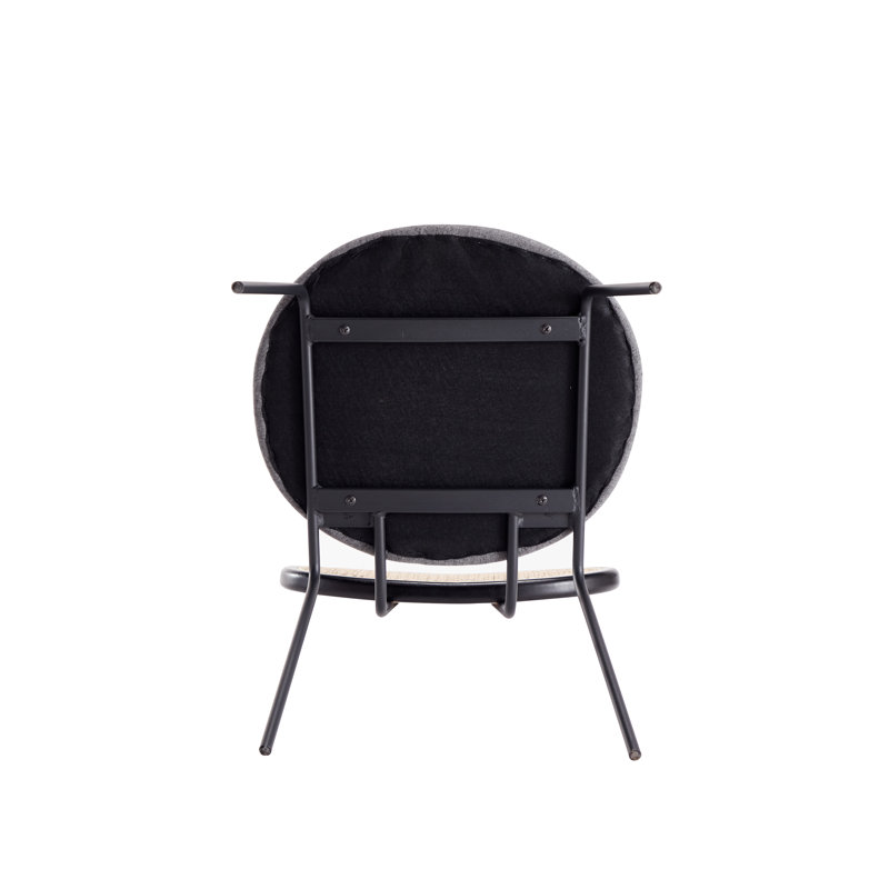 Jardin 17.52'' H Cotton Blend Upholstered Metal Side Chair, 4, Gray/Black