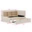 Lit de jour rembourré avec lit gigogne, tablettes de rangement, port USB et prise de courant-538421304