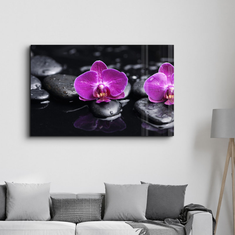 Élégante peinture murale en verre trempé de 13,8 po x 21,7 po | 100% verre trempé, épaisseur: 0,16 pouce | Imprimé UV pour des couleurs éclatantes | Parfait pour la décoration intérieure, le salon et les espaces de bureau