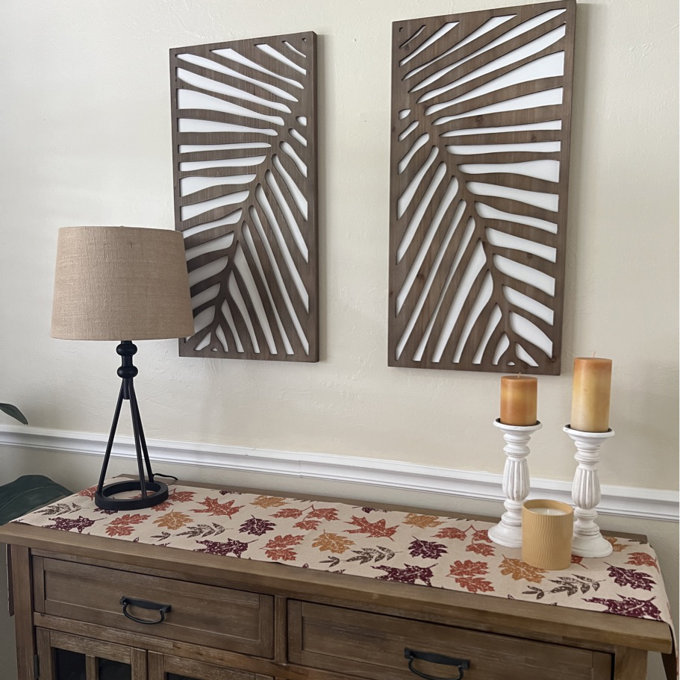 Bayou Breeze Birch Palms Two-tone Wood Panel Wall Décor Reviews