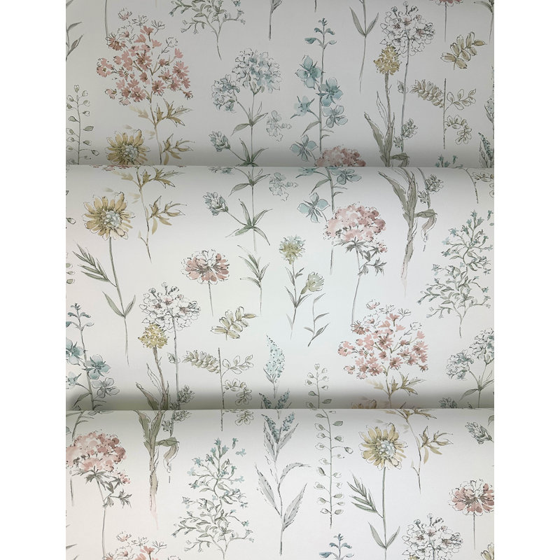 Papier peint Bergamot Wildflower, Blanc