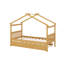 Lit simple en bois avec lit gigogne-512509990