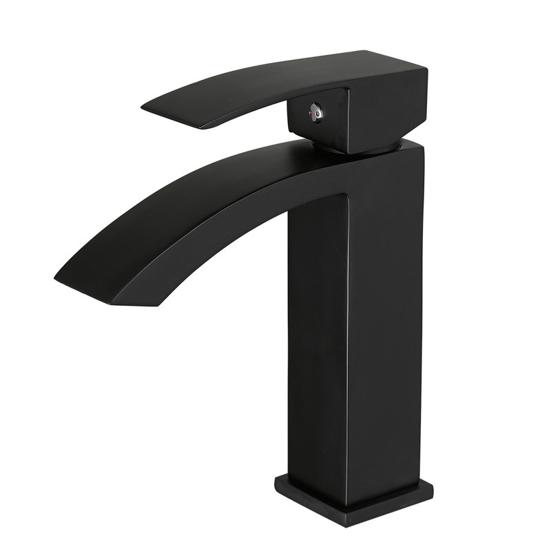 Robinet de salle de bain noir, robinet noir brossé pour lavabo de salle de bain, robinet de salle de bain monotrou noir, Noir