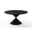Table de salle à manger ronde à piédestal noir de 59 po avec base en sablier Haven