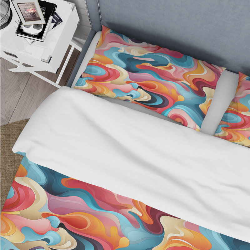 Ensemble de housse de couette Popart, Housse de couette pour grand lit et 2 taies décor