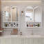 Armoire à miroir à double arche 23,62 po, armoire à pharmacie 2 portes, armoire murale en métal avec tablettes réglables et porte-serviettes, armoire à miroir avec rangement-1129931943