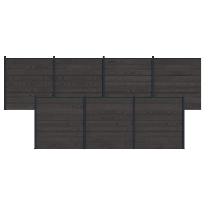 Fencing Kits Fencing with 7 Panel(s) Included, 186cm H x 1218cm W, Black