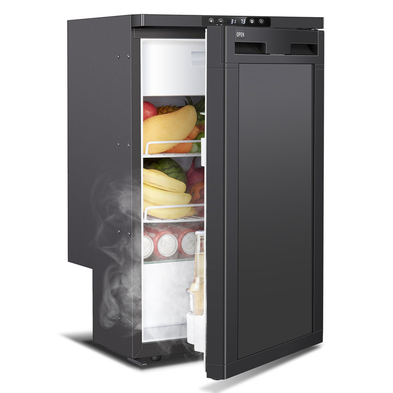 83L 12V Rv Refrigerator With App Control, Portable Car Freezer Fridge With Lock (-4?-46?) For Truck, Camper, And Travel, 12/24V Dc, Black