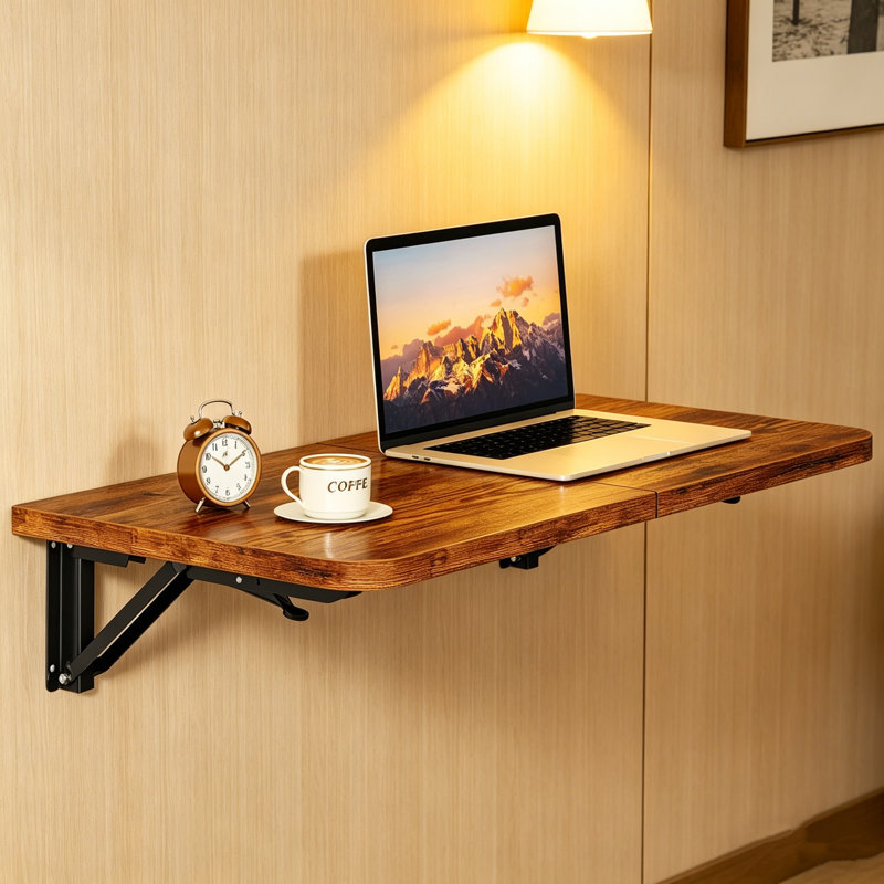 Table pliante murale avec supports robustes