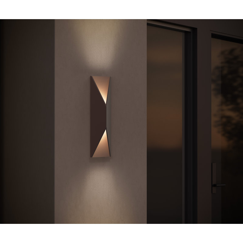 Prisma Textured Bronze LED Flush Mounted Sconce 18 in