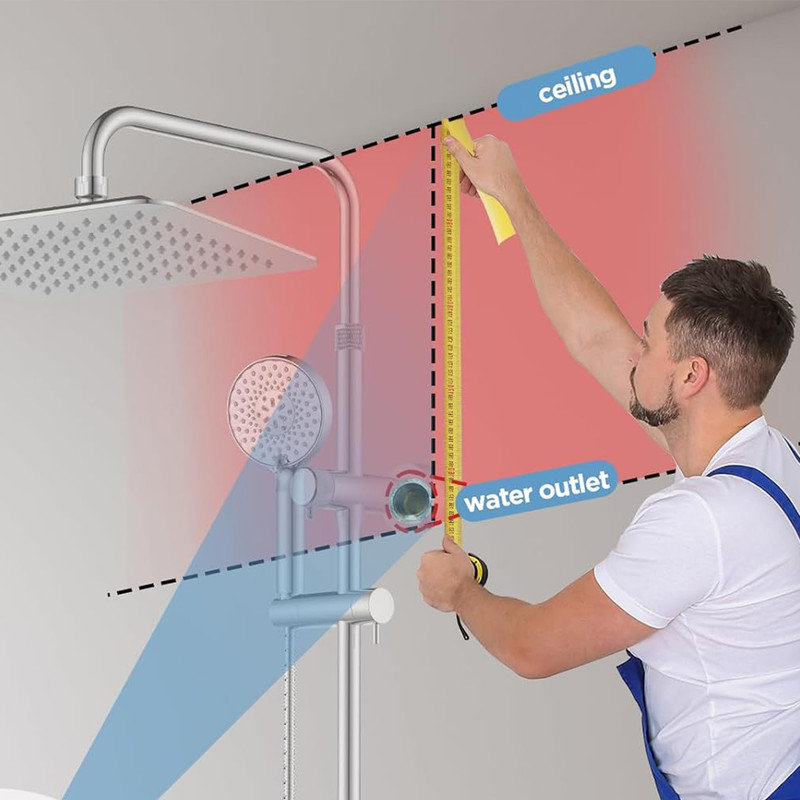 10-Inch Polished Stainless Steel Rain Shower Head with Handheld Combo