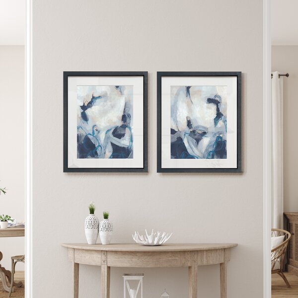 Latitude Run® Blue Process I Framed On Paper 2 Pieces Painting ...